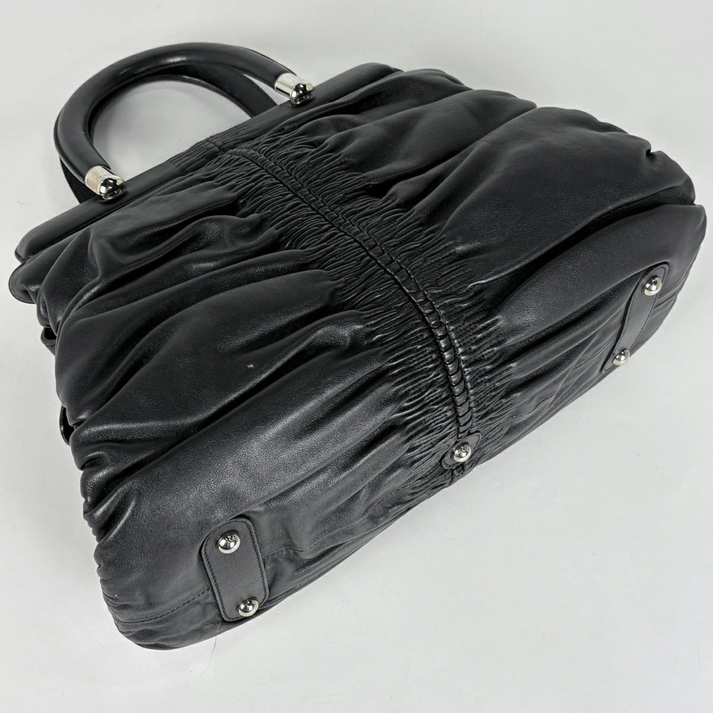 Dior Christian Karenina black leather handbag Black